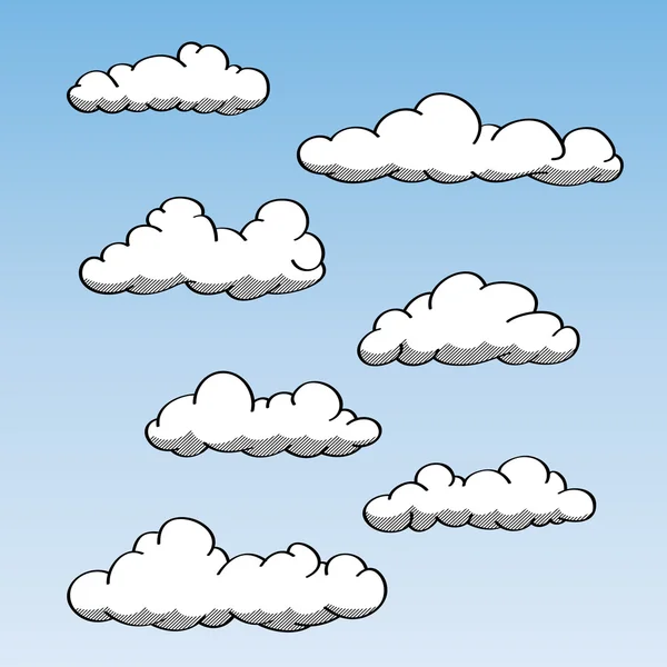 Handgezeichnete Wolken — Stockvektor