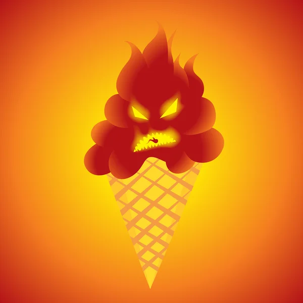 本当に暑いアイスクリーム — ストックベクタ