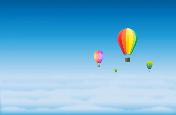 Ballons d'air dans le ciel — Image vectorielle