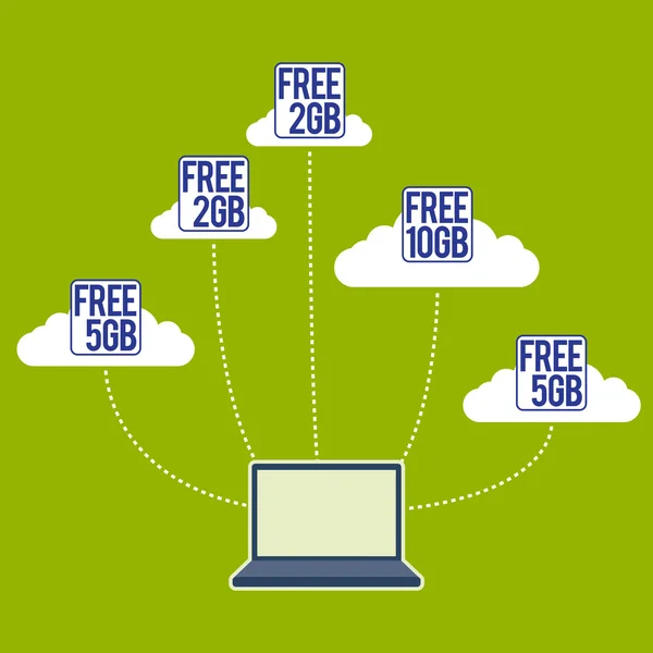 Pilota di archiviazione cloud gratuito — Vettoriale Stock