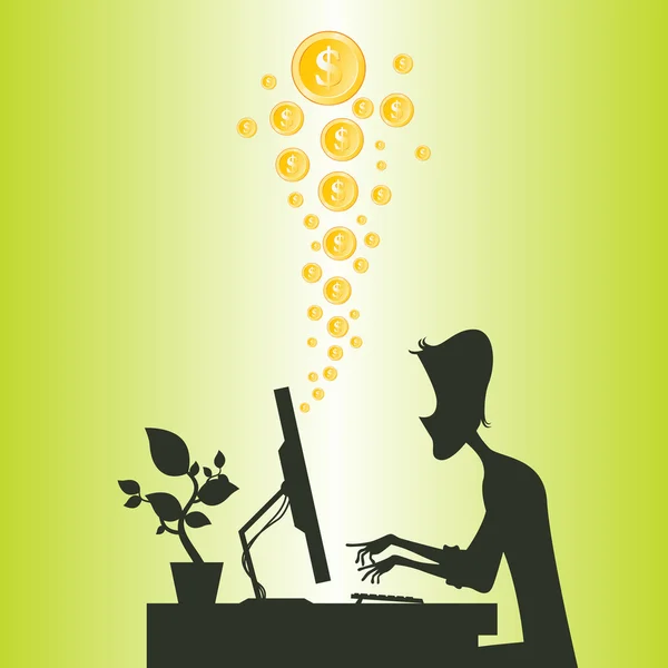 Making Money Online — Stock Vector