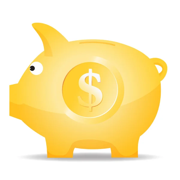 Dollar Piggy Bank — Stock Vector