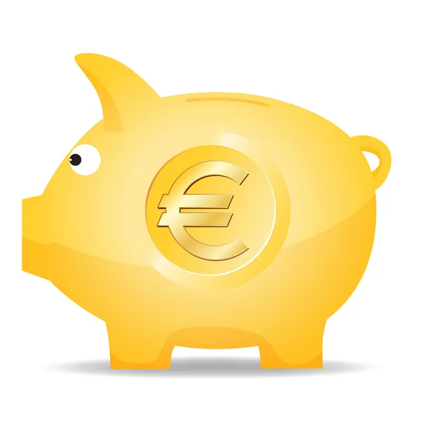 Euro Piggy Bank — Stock Vector