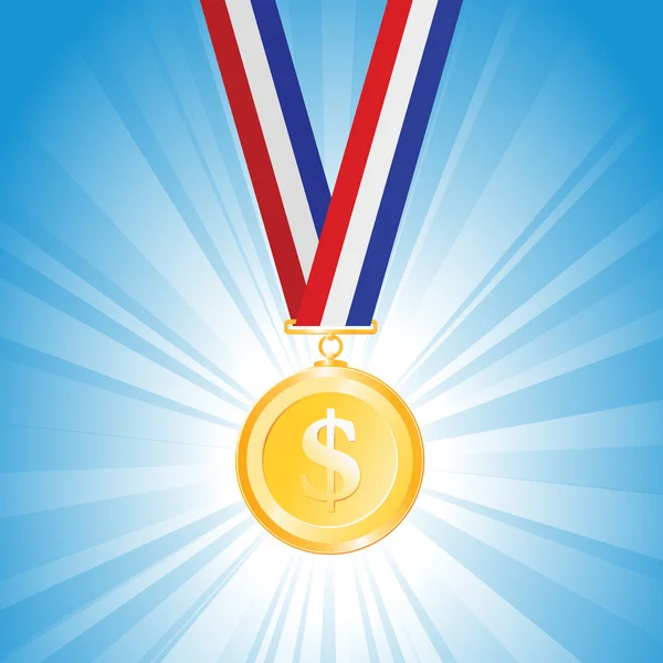 Médaille en dollars — Image vectorielle