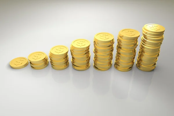 Gold Dollar Coin Graph — Stock Photo, Image