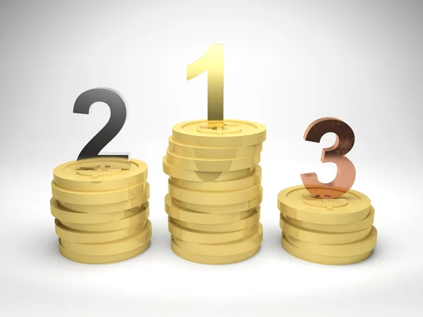 Winners on Gold Coins — Stock Photo, Image