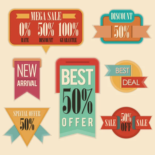 Retro Sale Commercial Signs — Stock Vector