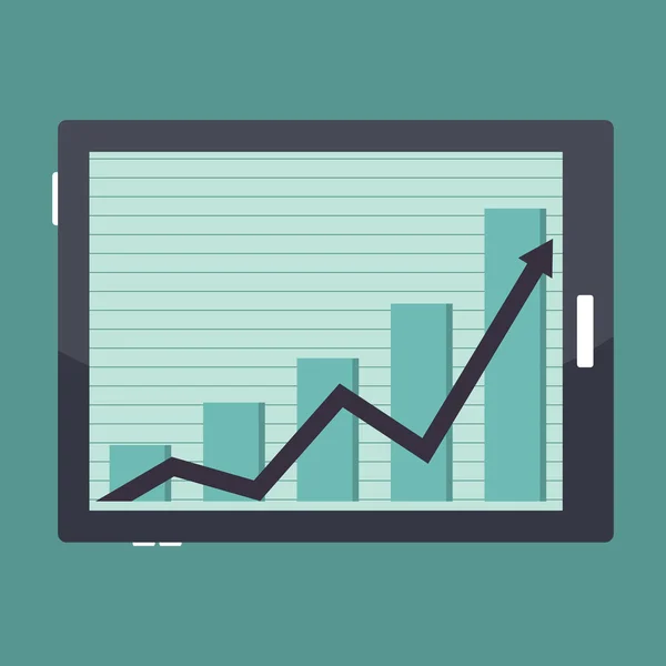 Business tablet úspěch grafika — Stockový vektor