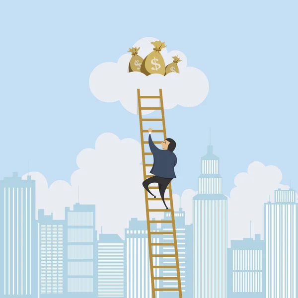Schalen ladder naar het geld — Stockvector