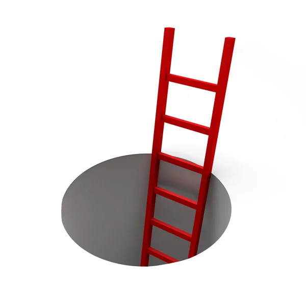 Ladder uit het gat — Stockfoto