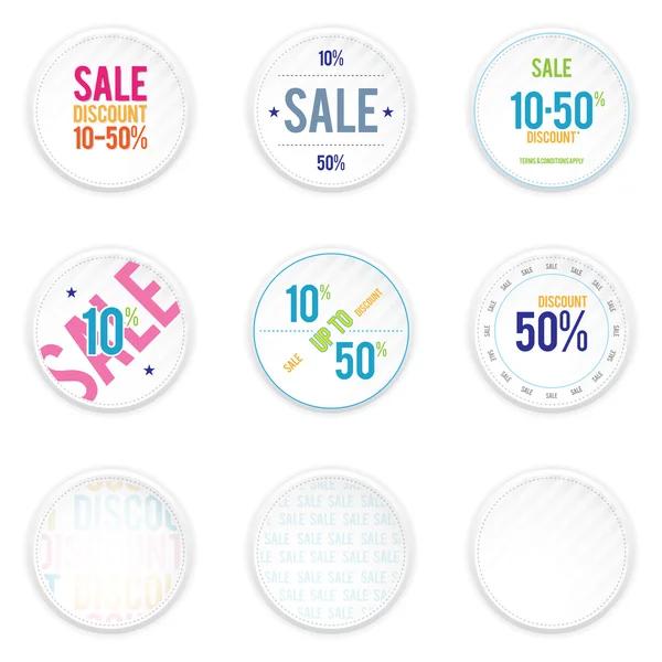 Sale White Shadowy Labels — Stock Vector