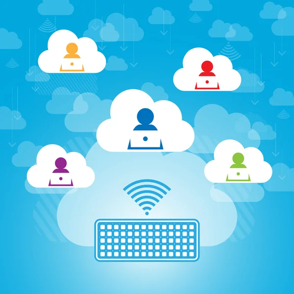 Condivisione contatti cloud — Vettoriale Stock