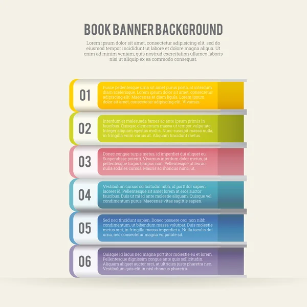 Boek banner achtergrond — Stockvector