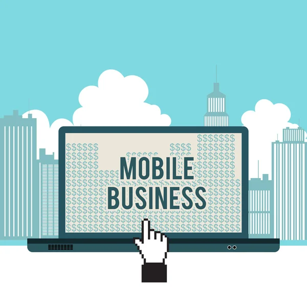 Мобильный бизнес-город . — стоковый вектор