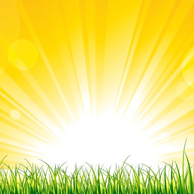 Grass on the Sunshine Rays clipart