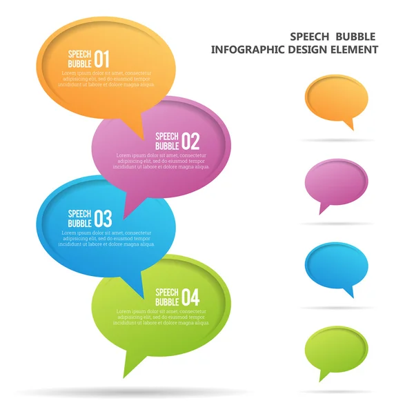 Konuşma balonu Infographic tasarım öğeleri — Stok Vektör