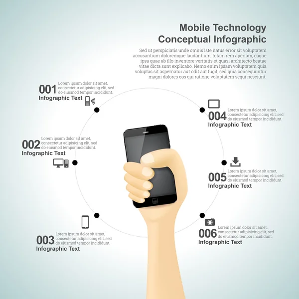 Infografía conceptual de tecnología móvil — Vector de stock