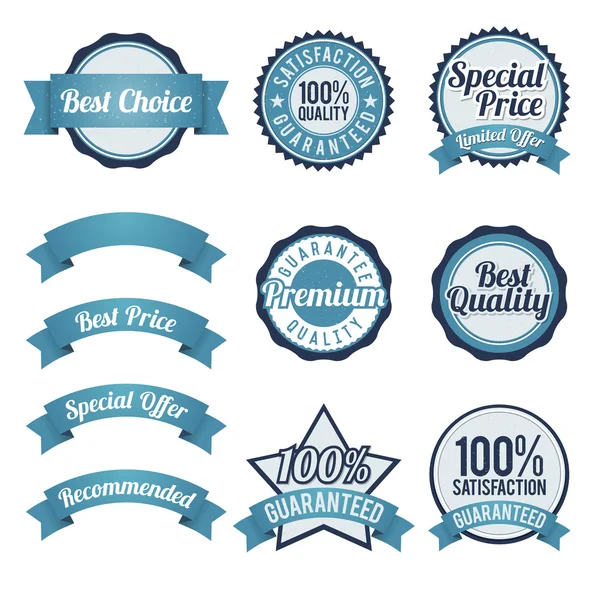 Badge and Ribbon Design Elements — Stock Vector