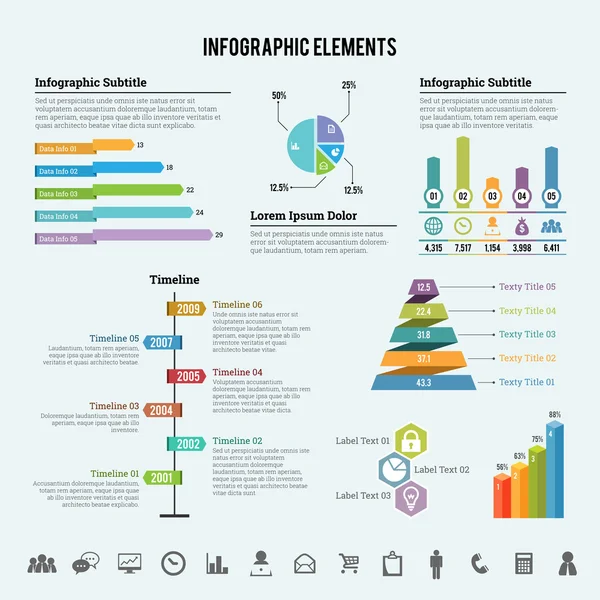 Elementi infografici — Vettoriale Stock