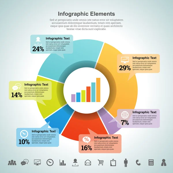 Pourcentage de tarte Élément d'infographie — Image vectorielle