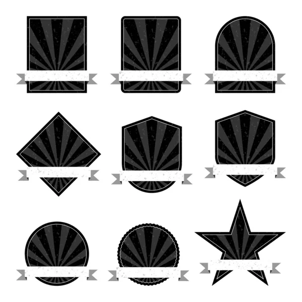 Black and White Retro Labels — Stock Vector