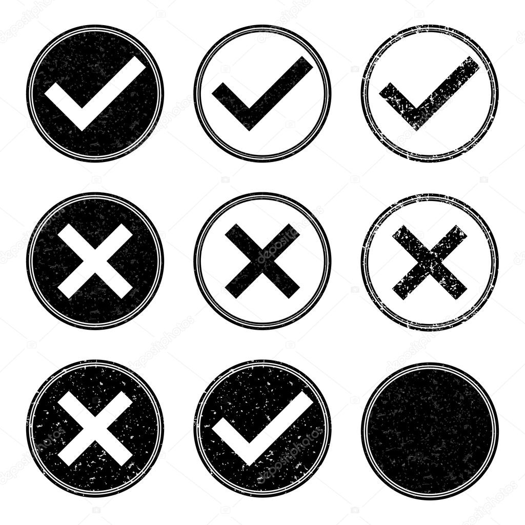 Approved and Denied Stamp Icons