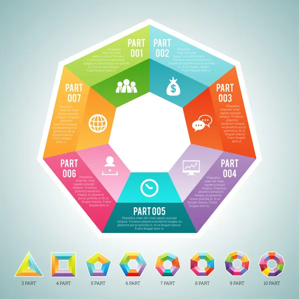 Veelhoek infographic elementen — Stockvector