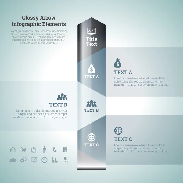 Glänzende Pfeil-Infografik-Elemente — Stockvektor