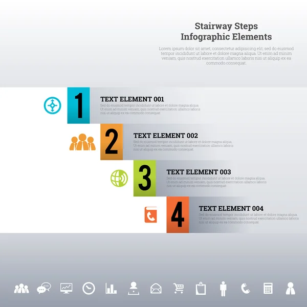 Treppenstufen infografische Elemente — Stockvektor