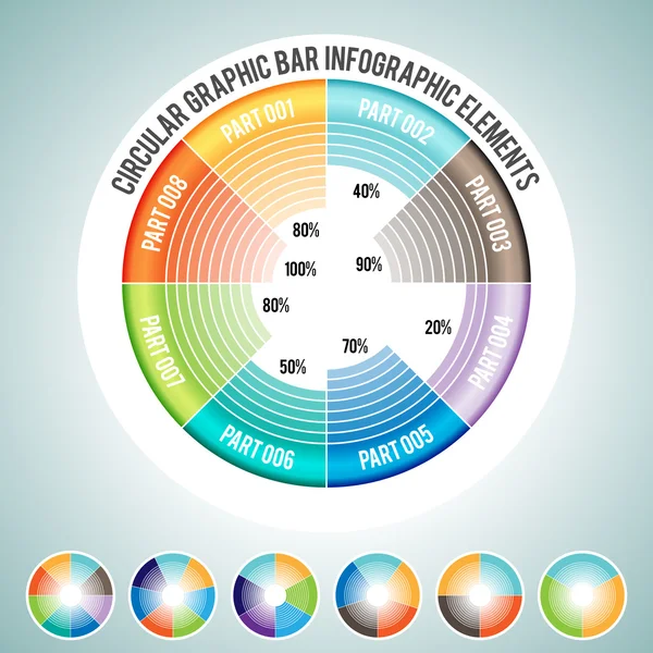 Circular Graphic Bar Infographic Elements — Stock Vector