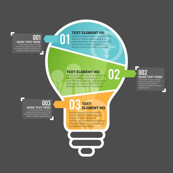 Three Part Bulb Infographic Element — Stock Vector