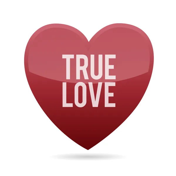 Kształt serca czerwone prawdziwej miłości — Wektor stockowy