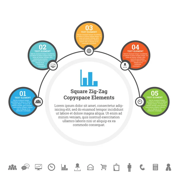 Yarım daire noktası Infographic — Stok Vektör