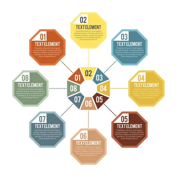 Octagon del infographic — Stock vektor