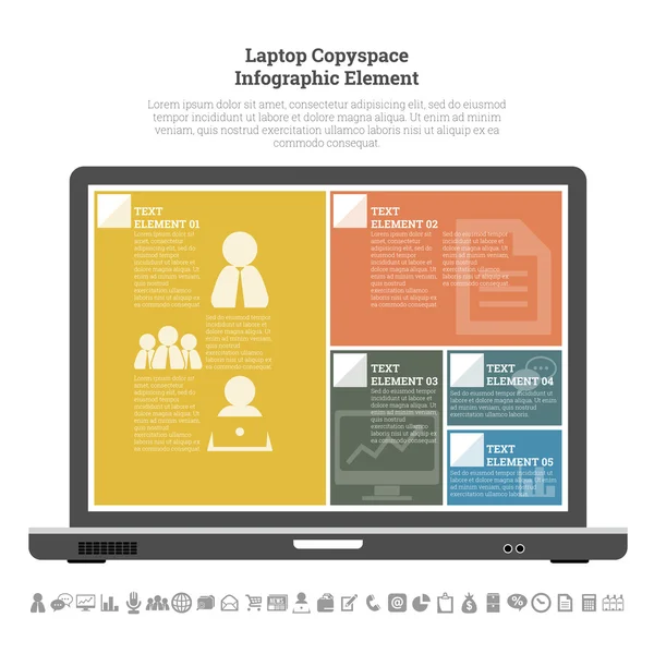 Laptop Copyspace Elemento infográfico — Vector de stock