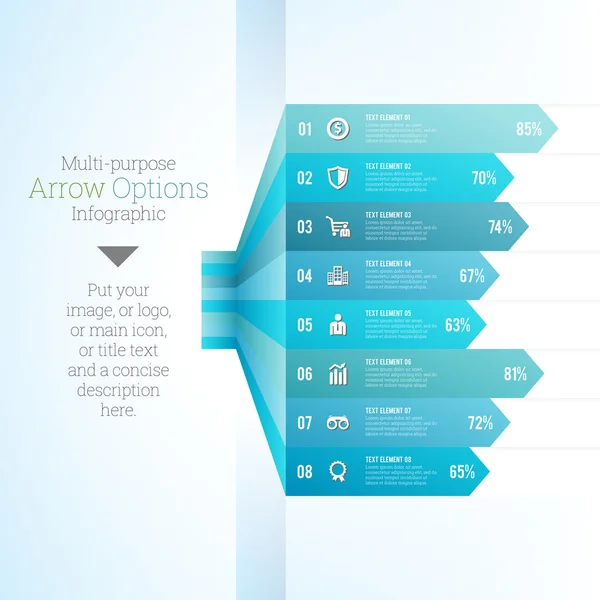 Infografía de opción de flecha multipropósito — Archivo Imágenes Vectoriales