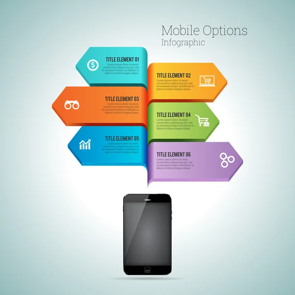 Infographie d'option mobile — Image vectorielle