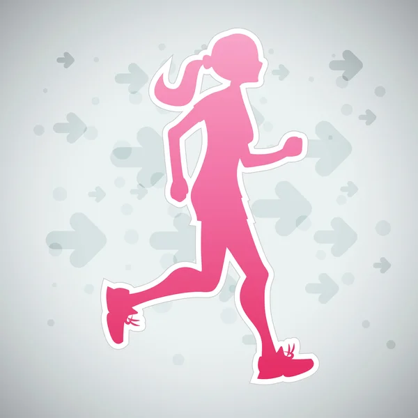 Mujer corriendo — Vector de stock