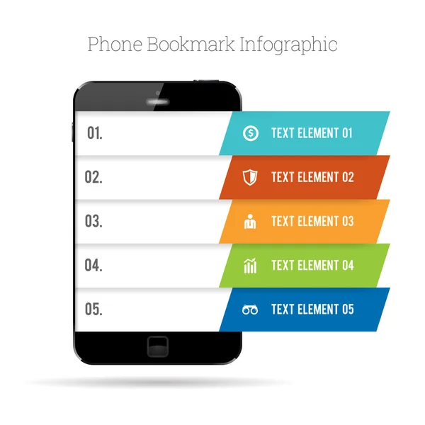 Phone Bookmark Infographic — Stock Vector