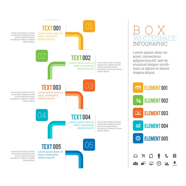 Kutusu beyaz boşluk Infographic — Stok Vektör