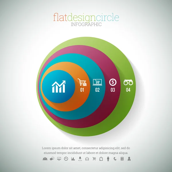 Flat Design Circle Infographic — Stock Vector