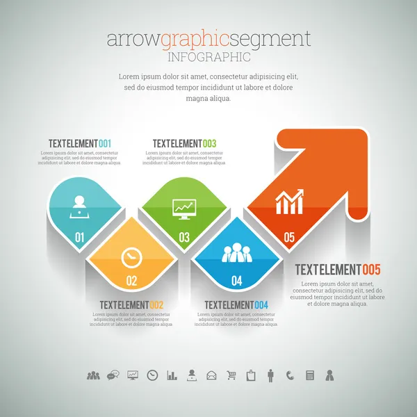 Arrow Graphic Segment Infographic — Stock Vector