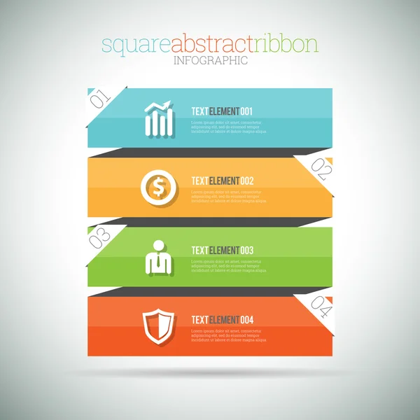 Infográfico de fita abstrato quadrado —  Vetores de Stock