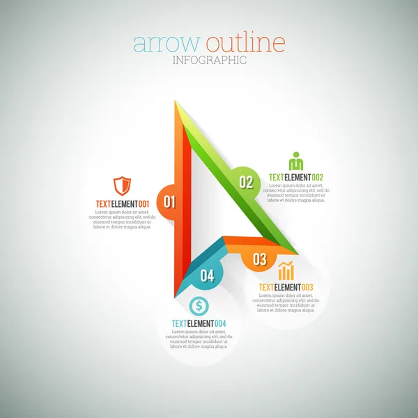 화살표 개요 infographic — 스톡 벡터