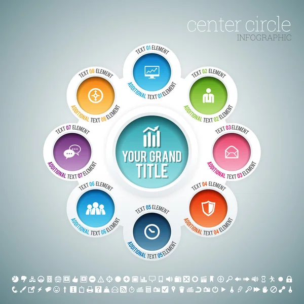 Center Circle Infographic — Stock Vector