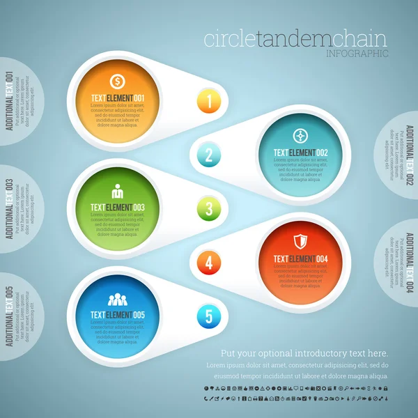 Infografía de la cadena tándem de círculo — Archivo Imágenes Vectoriales