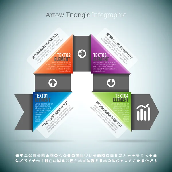 Pijl driehoek infographic — Stockvector