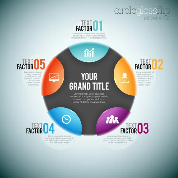 Cirkel glans flip infographic — Stockvector