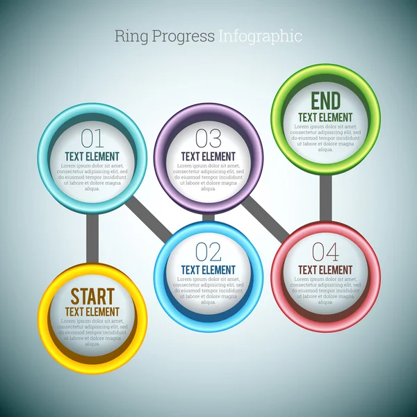 Ring framsteg infographic — Stock vektor