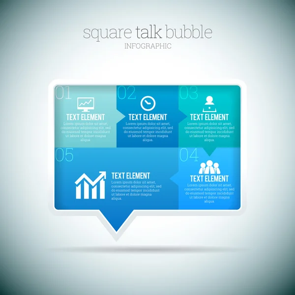 Square Talk Bubble Infographic — Stock Vector